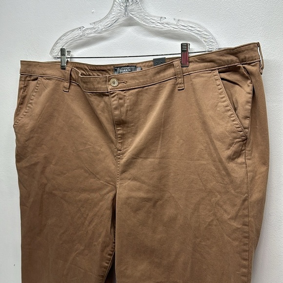 Torrid Crop Skinny Chino Stretch Twill Mid Rise Pants Brown New Plus Size 28 - Picture 3 of 9